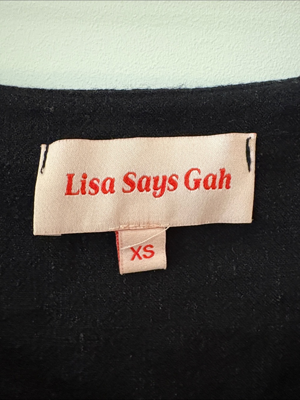 Lisa Says Gah Black Puff Sleeve Tie-Front Peplum Top - Picture 2 of 3